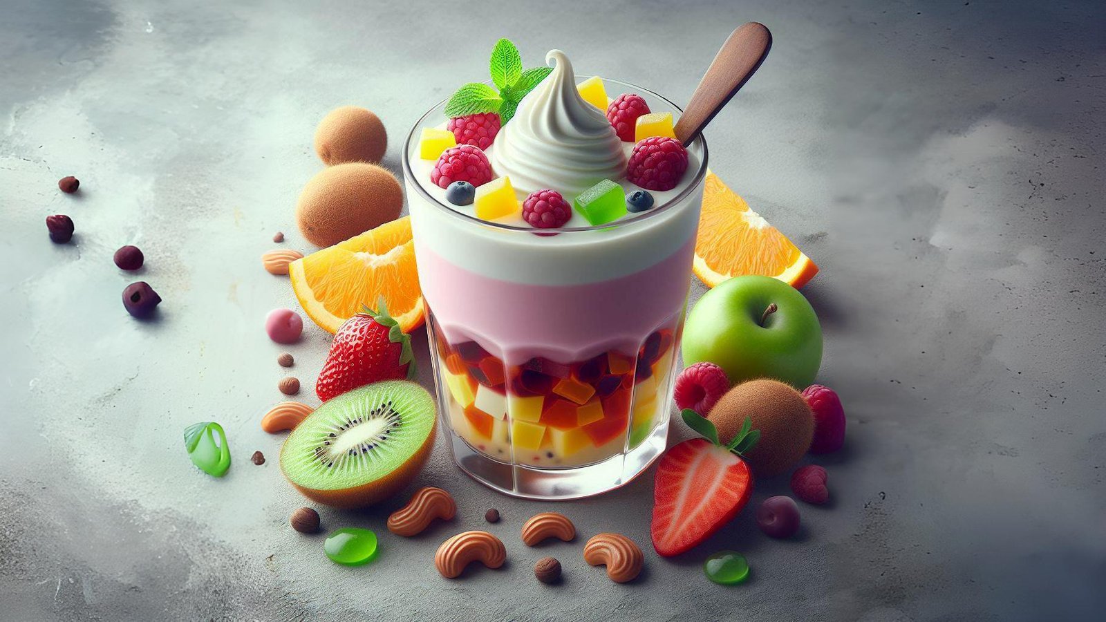 Batido de Yogur, Gelatina y Frutas