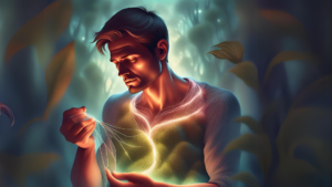 Hombre cirta hilos de conexión