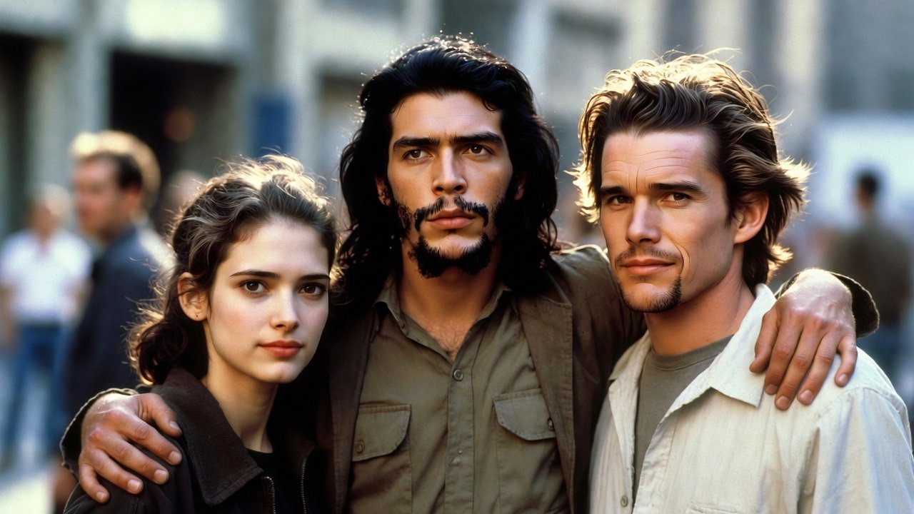 Hablando de No encajar: El Che Guevara abrazado a Winona Ryder y Ethan Hawke.