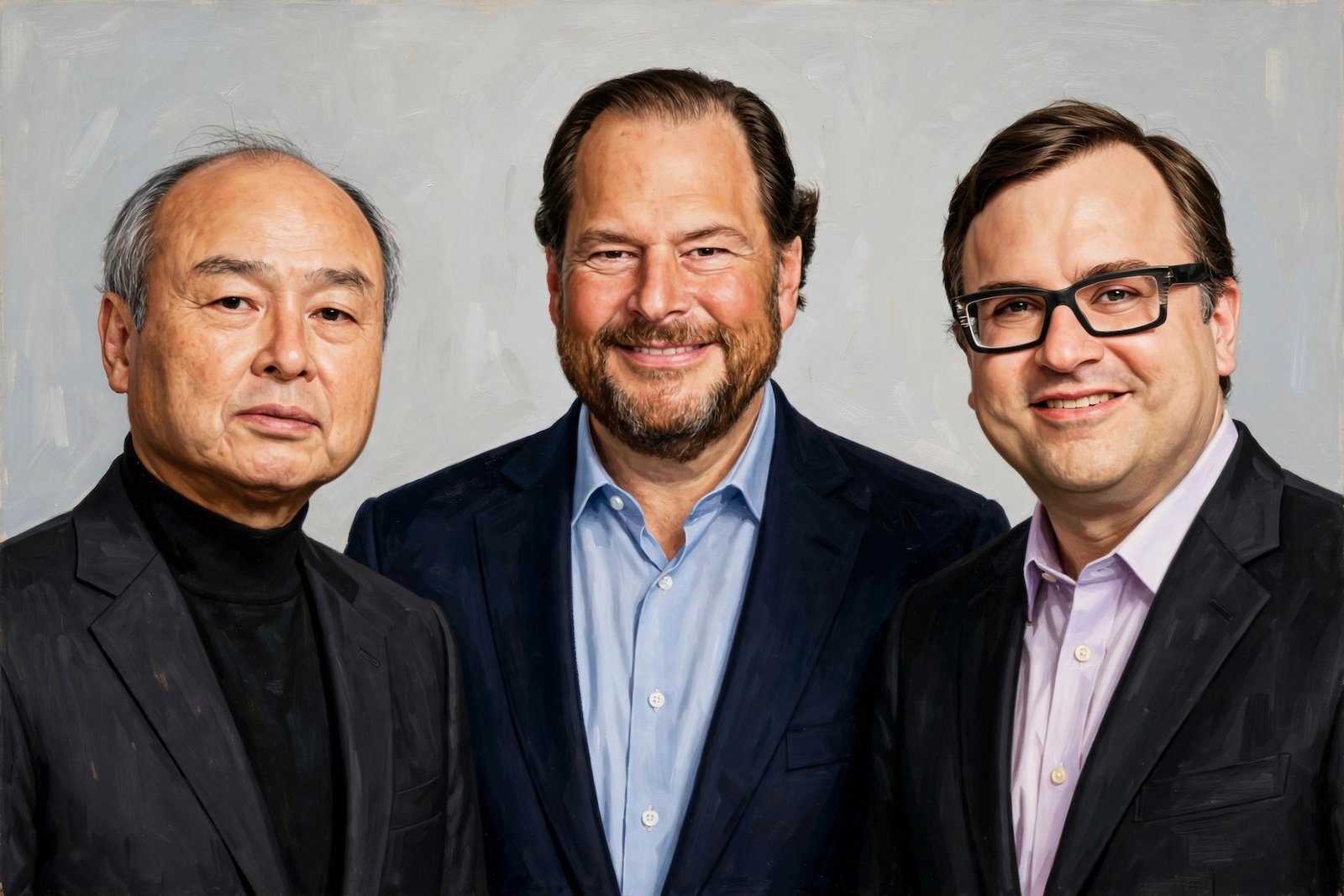 Bloque Inversión Global: Son (SoftBank) + Benioff (Salesforce) + Hoffman (LinkedIn)